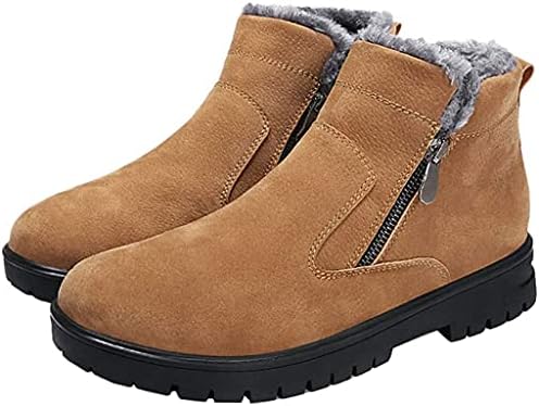 [SHBV] スノーシューズ メンズ ジッパー 防水 防寒 防滑 保暖 スノーブーツ ウェードシューズ スエード 裏起毛 カジュアル