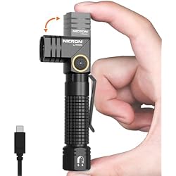 NICRON L74 Mini EDC Flashlight Rechargeable, 90 Degree Flashlight | Magnet, 400 High Lumens, AAA Battery Compatible, Pocket Penlight
