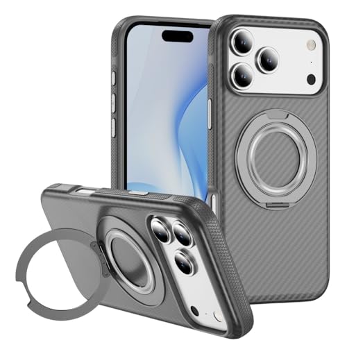 Coque magnétique iPhone 16 Plus antichoc avec anneau rotatif et protection renforcée grise