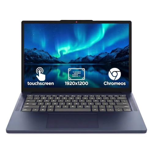 Image of Lenovo IdeaPad Slim 3 Chromebook, 14 inch WUXGA Touchscreen Laptop, 4GB RAM, 576GB Storage (64GB eMMC+512GB External), MediaTek Kompanio 540 Processor, Chrome OS, Cosmic Blue