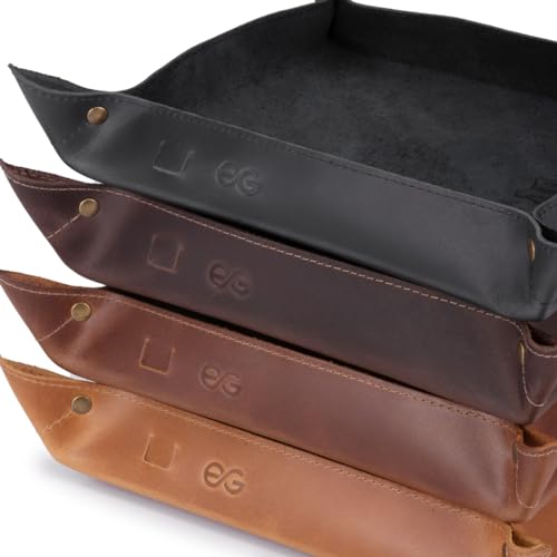 Organizador Aparador/bandeja De Mesa Porta Treco 100% Couro Legítimo (Marrrom Claro)