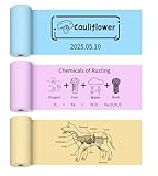 3 Color Direct Thermal Paper for PAPERANG Pocket Mobile Printer 57mm x 30mm Non-Adhesive, Black on Yellow/Blue/Pink