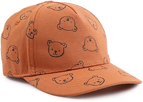 Plain Toddler Baseball Hat Unisex Cotton Kids Trucker Hat Adjustable Baby Boys Sun Caps Girls Baseball Cap 1-5Y (3-6 Months, Coffee Bear)