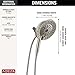 Delta 6-Setting In2ition 2-in-1 Dual Shower Head with Handheld High Pressure ProClean Spray, Brushed Nickel Detachable Shower Head with Hose, 1.75 GPM Flow Rate, Satin Nickel 75655SN