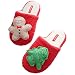 PRETYZOOM 1 paire de pantoufles en peluche pour homme - Motif pain d'épices - Pour l'intérieur et l'hiver