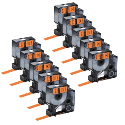 Bandes d'étiquettes 12mm recharge ruban noir orange pour étiqueteuse 1000 5200