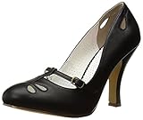 Ausgeschnittenes Design Pin Up Couture Damen SMITTEN-20 Pumps, Schwarz Kunstleder, 37 EU