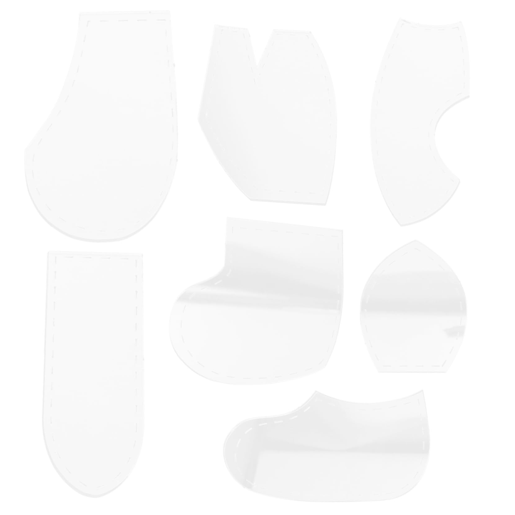 HOMSFOU 4 Set Set Di Modelli Di Colture Sovrani Trapunti Governate Forniture Taglio Cutter Modelli Di Ricamo Modelli Di Trapunta Righello Per Trapuntatura Acrilico Bianca 7 Pezzi * 4