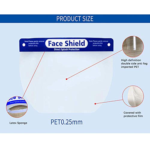 Image of B-LOYAL Disposable Transparent Face Shield for Adults | Lightweight Anti-Splash Full Face Protection Safety Visor with Adjustable Elastic Strap, Eye & Head Protection for Men Women (Pack of 5)