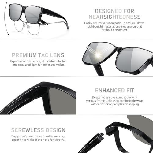 Image of GEGURI Night Vision Glasses, Night Driving Fit Over Glasses Polarized Anti-Glare for Men & Women Yellow Lens, Normal