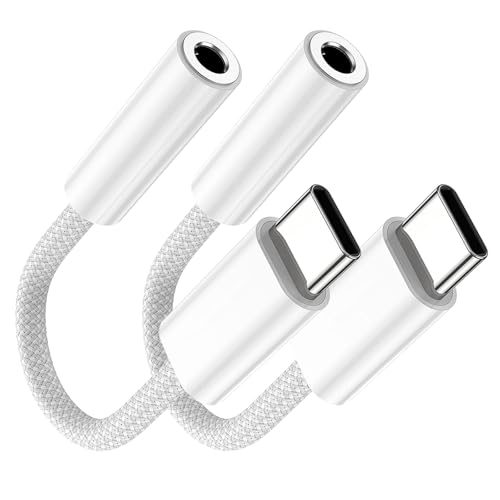 USB C to 3.5mm Female Headphone Jack Adapter, USB C to Aux Audio Dongle Cable Cord Compatible with iPhone 16/15 Pro Max 16/15 Pro 16/15, Samsung Galaxy S24/S23/S22/S21 Ultra, iPad Pro, Pixel 8 …