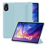 Silicone Case for Redmi Pad 2 2025 11 Inch,Lightweight Protective Case with Stand Functio and Auto Sleep/Wake Function, Comprehensive Protection,White Ice Blue