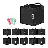 iPower 10 Pack 7 Gallon Square Grow Bags Thick Fabric Planting Pots with Handles for Indoor and Outdoor Garden, Black