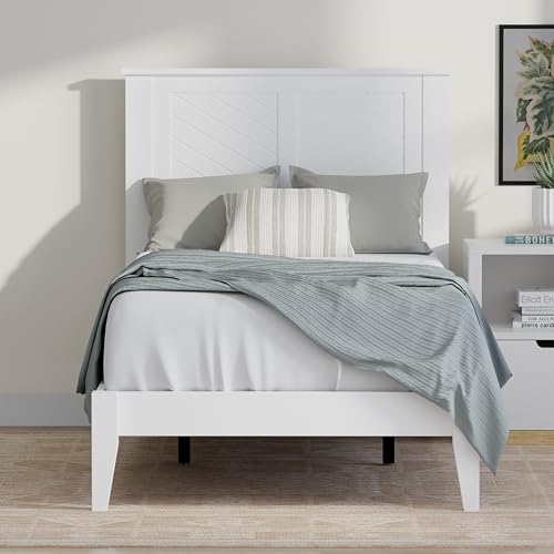 ComfIQ Serene Twin Wood Bed White