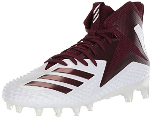adidas Men's Freak X Carbon Mid Football Shoe, White/Maroon/Maroon, 18 M US