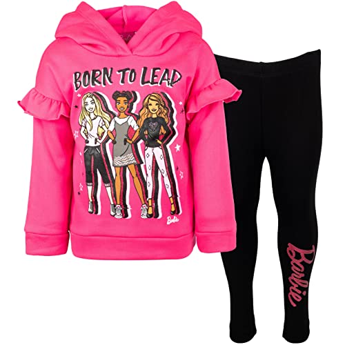 Barbie Toddler Girls' 2-Piece Hoodie and Leggings Set Rose Pink Black 2T - image 1