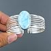 Larimar Cuff Bracelet, 925 Silver Bracelet, Handmade Silver Bangle, Statement Silver Bracelet, Adjustable Cuff Bracelet, Larimar Gemstone Bracelets, Bohemian Jewelry Cuff Bracelets, Gift For Her