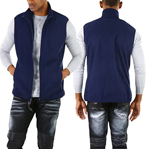 Image of ToBeInStyle Men's Zip Up Sleeveless High Collar Polar Fleece Vest