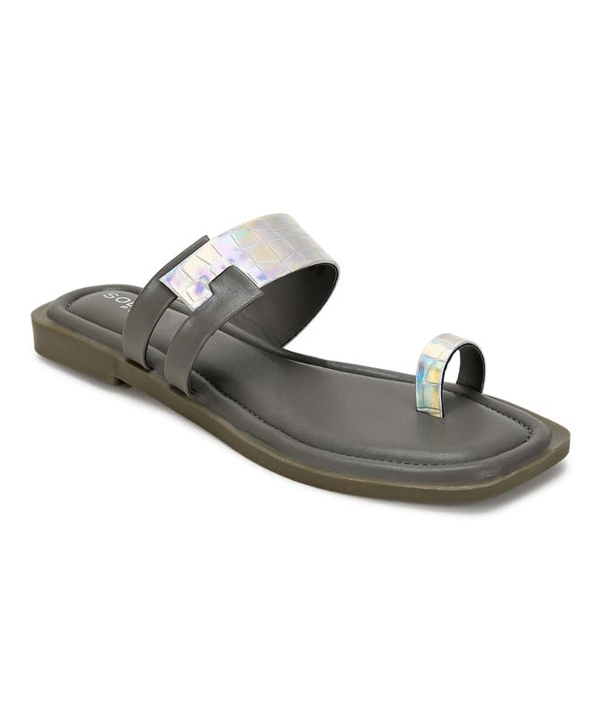 PARAGON RK6025L Womens Sandals | Stylish Slip on Flats with Cushioned Soles | Trendy Lightweight Durable & Comfortable Fashion Slippers for Outdoor Use Grey (B0CKBH1YMF) Amazon Price History, Amazon Price Tracker
