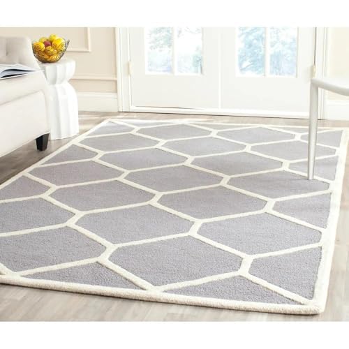 Image of Hand Tufted Wool Carpets Anti Shedding Rug Modern Carpets for Living Room Size 8x11 Feet