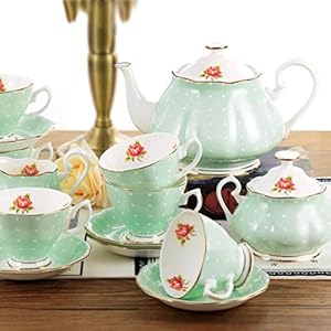 Tea Set for Adults Vintage Tea Cup and Saucer Set of 6 Flower Vintage China Coffee Set Porcelain Tea Service Coffee Cups and Saucers Set