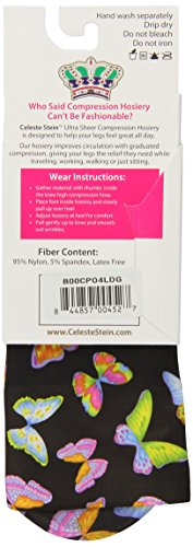 Image of Celeste Stein Therapeutic Graduated Women Compression Socks, Diabetic Socks For Womens, 8-15 mmHg For Regular Calf