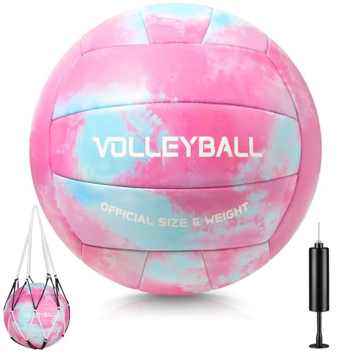 EllaSeek Size 5 Soft Touch Volleyball with Pump & Mesh Bag