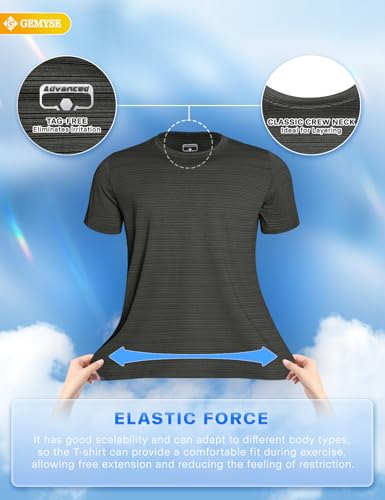 GEMYSE Men's Running Short Sleeve Shirt Sun Protection Quick Dry Moisture Wicking T-Shirts UPF 50+ for Workout3