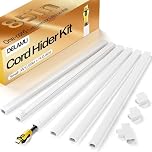 Delamu Mini Cable Trunking Self Adhesive, 2.16M Trunking for Cables to Hide Single Wall Mount Powers Cord, Cable Management Kit in Home Office, 6xL360mm W15mm H10mm, White