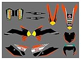 □ Farbe: Als Bild gezeigt XIAOZHIWEN Motorradabziehbilder und Aufkleber Kit für KTM EXC 125/200/250/300/450/500 2014-2016 Universal