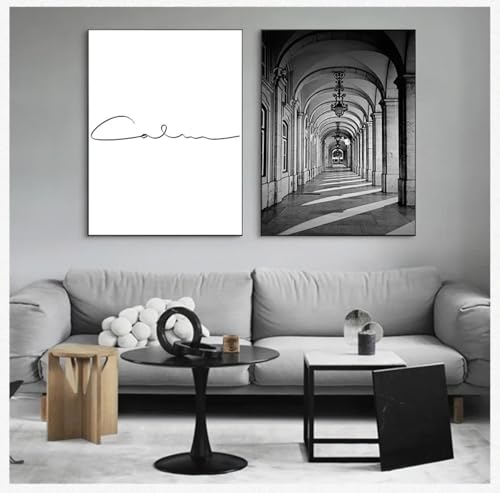 Peinture sur toile femme noir et blanc scandinave 80x120 cm décoration salon sans cadre