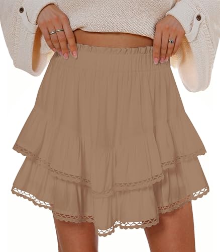 Flowy Shorts for Women Summer Casual Lace Trim Skorts Boho