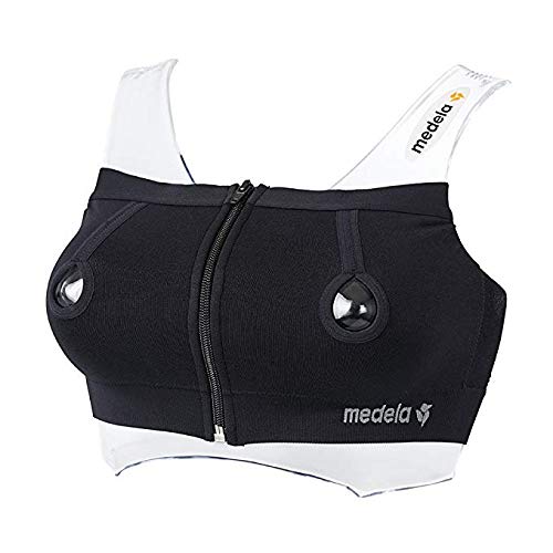 Medela Easy Expression Hands Free Pumping Bra, Black, Small, Comfortable and Adaptable with No-Slip Support for Easy Multitasking - Black - Small