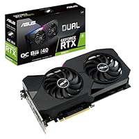 ASUS Dual NVIDIA GeForce RTX 3060 Ti V2 OC Edition Gaming Grafikkarte (PCIe 4.0, 8GB GDDR6 Speicher, LHR, HDMI 2.1, DisplayPort 1.4a, Axial-Tech Fan Design, Dual BIOS, schützende Rückplatte)