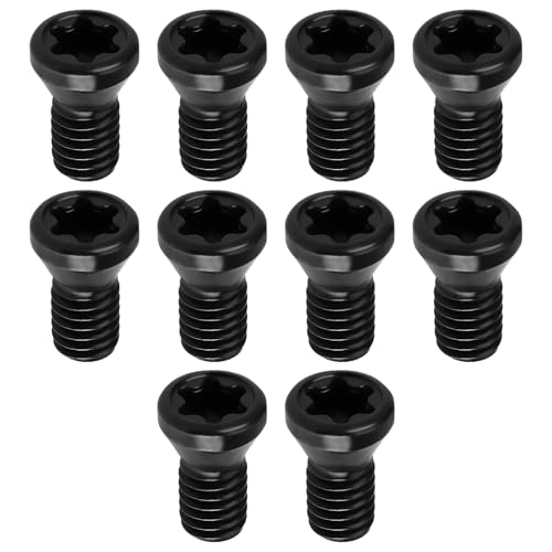 ECSiNG 10 Tornillos Torx CNC de Acero Al Carbono Negro M3,5 X 8 Mm T15 Grado 12,9 para Reemplazo de Insertos de Carburo