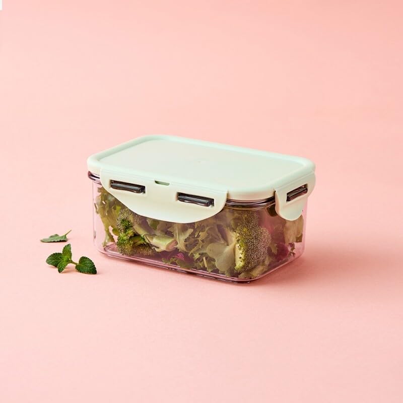 Image of LocknLock Bisfree Pure Airtight Food Storage Container 600ML | Leakproof & BPA-Free Plastic Box | Kitchen Organizer for Snacks, Spices, Fruits & Meal Portions - Light Green