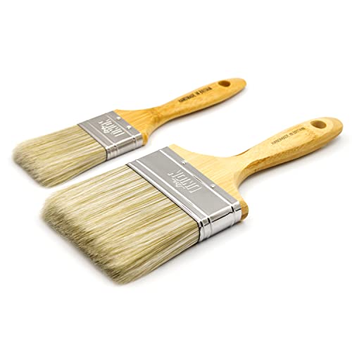 Littlefair's Ecobrushes Pinceau en bois parfait pour le travail du bois en intérieur et en extérieur, teinture, vernis, teinture (10,2 cm) Cover