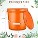 Ziliny 6 Pack 2 Gallon Plastic Bucket with Lid Heavy Duty Pail with Metal Handle Reusable Small Multipurpose Paint Buckets Container for Food Storage(Orange)