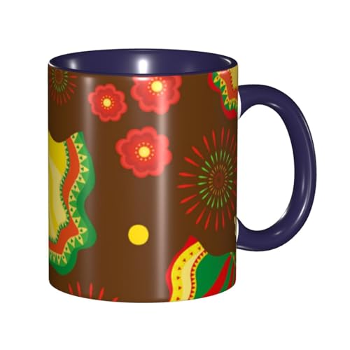 シンコデマヨメキシコの休日 マグカップ 旅マグ コーヒーカップ Navy Blue セラミック 330ml 陶器 食器 耐熱 水筒 プレゼント