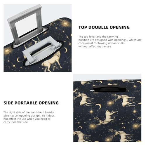 Luggage Cover Protector - Dark Blue Starry Sky Elk Print Suitcase Covers for Luggage Fit 18-21 Inch Suitcase4