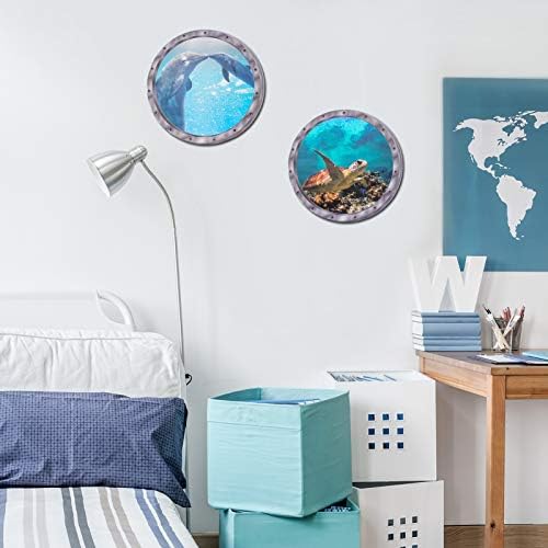 metagio 4PCS 3D Sea Wall Decals, Removable Under The Sea Nature Scenery Wall Stickers Animal Wall Decals Home Wall Art Decorations for Home Decor (29cm)