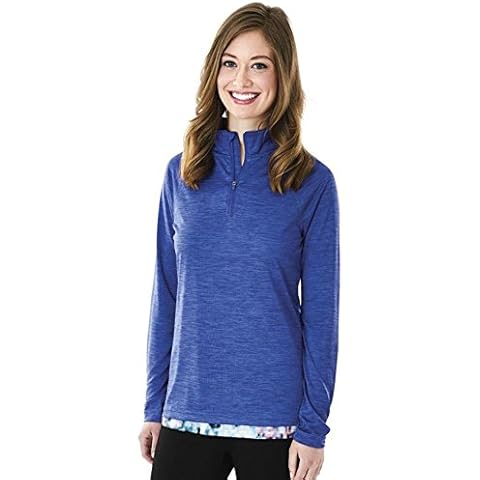 Charles River Apparel Women's Space Dye Moisture Wicking Performance Pullover, Royal, X-Small Cover