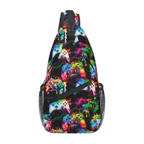 SORRY I CANT IM GAMING Video Game Controller Sling Backpack Unisex Crossbody Chest Bag Shoulder Chest Bag For Women Men Hiking Travel