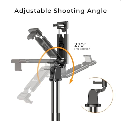 Image of BESTOR Selfie Stick Tripod with Wireless Remote, Extendable 3-in-1 Bluetooth Stand for Vlogging, Photography, Reels & Video Calls, Compact & Portable (Black)