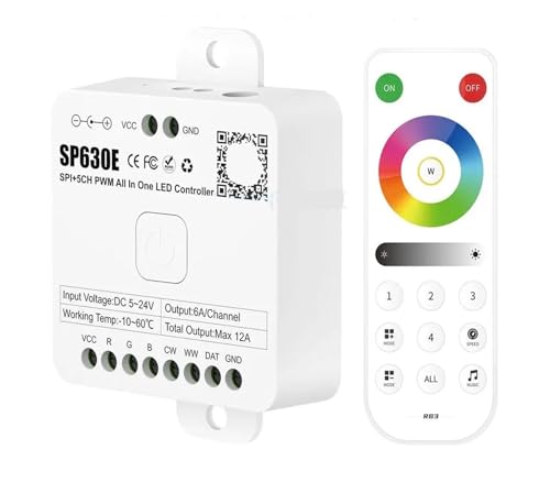 Controlador SP630E 5CH para personalizar la luz de salones y techos RGBCCT 2