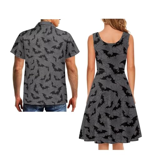 Couple Matching Outfits, Mens Shirts ＆ Women's Dresses, Mens Button Down Shirt Womens Casual Dress with Pockets4