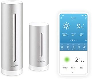 Netatmo Weather Station Indoor Outdoor with Wireless Outdoor Sensor - Compatible with Amazon Alexa & Apple HomeKit, NWS01-EU