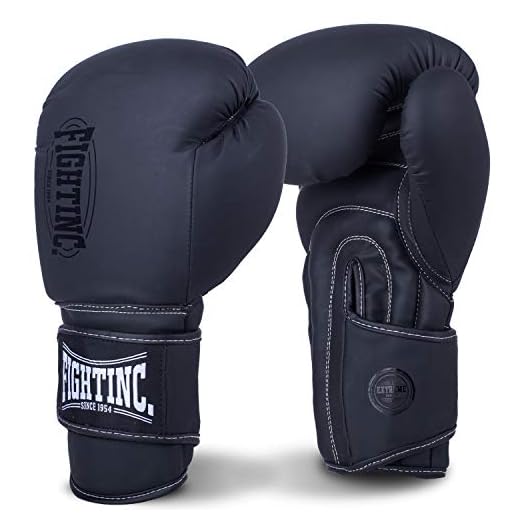 Fightinc. Muay Thai Boxhandschuhe Shadow - 10 12 14 16oz ideal für Thaiboxen K1 MMA Kampfsport matt schwarz schwarz (001) 12 Oz