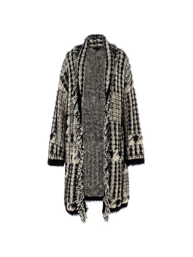 GUESS Women's Long Sleeve Fringed Patchwork Lee Cardigan3