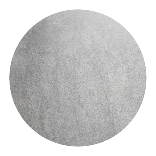 DEQORI Carta da parati rotonda autoadesiva Ø 120 cm | motivo muro di pietra intonacata | tela tessile – staccabile, decorativa e indeformabile – per soggiorno, ufficio, corridoio o cameretta dei